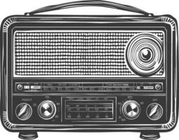 silhouette vecchio Radio nero colore solo pieno vettore