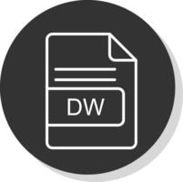 dw file formato linea ombra cerchio icona design vettore