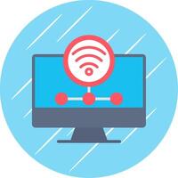 Wi-Fi server piatto cerchio icona design vettore
