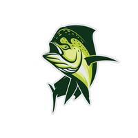 mahi mahi pesca illustrazione logo vettore