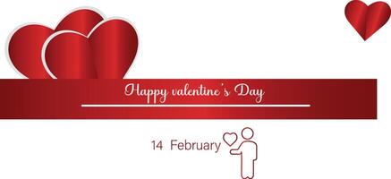 amore nel fioritura radiante San Valentino giorno bandiera festeggiare romanza e affetto vettore