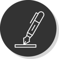 penna linea ombra cerchio icona design vettore