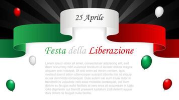 Italia liberazione giorno celebrare su aprile 25, illustrazione, iscrizione nel italiano vettore