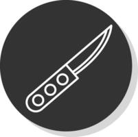 coltello linea ombra cerchio icona design vettore