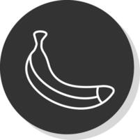 Banana linea ombra cerchio icona design vettore