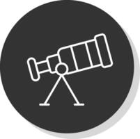 telescopio linea ombra cerchio icona design vettore