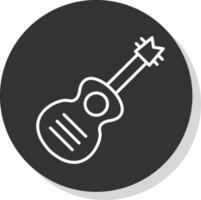 chitarra linea ombra cerchio icona design vettore