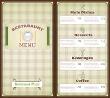 Modello di menu del ristorante vettore