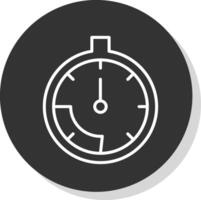 cronometro linea ombra cerchio icona design vettore