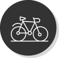 bicicletta linea ombra cerchio icona design vettore