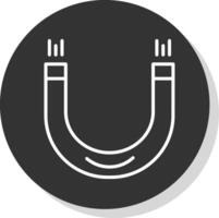 magnete linea ombra cerchio icona design vettore