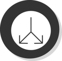 Diviso glifo ombra cerchio icona design vettore