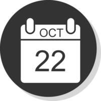 ottobre glifo ombra cerchio icona design vettore