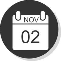 novembre glifo ombra cerchio icona design vettore