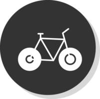 bicicletta glifo ombra cerchio icona design vettore