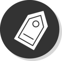 etichetta glifo ombra cerchio icona design vettore