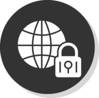Internet sicurezza glifo ombra cerchio icona design vettore