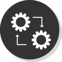 metodologia glifo ombra cerchio icona design vettore