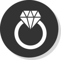 diamante squillare glifo ombra cerchio icona design vettore