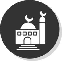 moschea glifo ombra cerchio icona design vettore