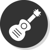 chitarra glifo ombra cerchio icona design vettore