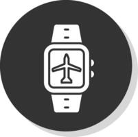 aereo modalità glifo ombra cerchio icona design vettore