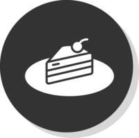 pezzo di torta glifo ombra cerchio icona design vettore