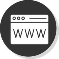 sito web glifo ombra cerchio icona design vettore