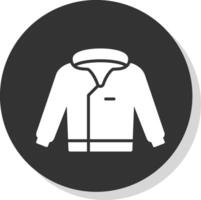 cappotto glifo ombra cerchio icona design vettore