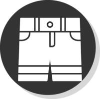 pantaloncini glifo ombra cerchio icona design vettore