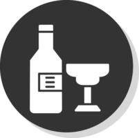 alcool glifo ombra cerchio icona design vettore