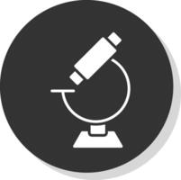 microscopio glifo ombra cerchio icona design vettore