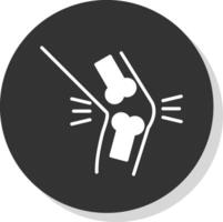 ortopedia glifo ombra cerchio icona design vettore
