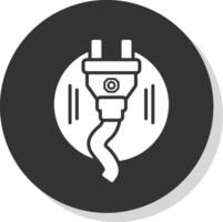 collegare glifo ombra cerchio icona design vettore