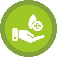 donare sangue glifo dovuto cerchio icona design vettore