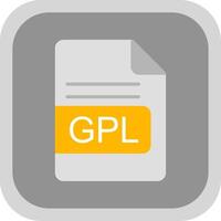 gpl file formato piatto il giro angolo icona design vettore