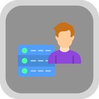 utente dati piatto il giro angolo icona design vettore
