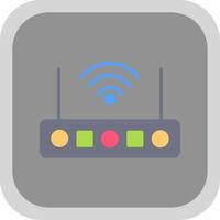 Wi-Fi router piatto il giro angolo icona design vettore