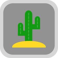 cactus piatto il giro angolo icona design vettore