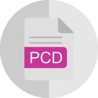 pcd file formato piatto scala icona design vettore