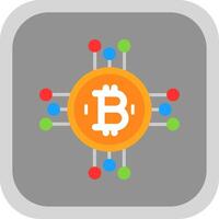 bitcoin bitcoin piatto il giro angolo icona design vettore