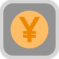 yen moneta piatto il giro angolo icona design vettore