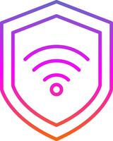 Wi-Fi sicurezza linea pendenza icona design vettore