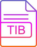 tib file formato linea pendenza icona design vettore