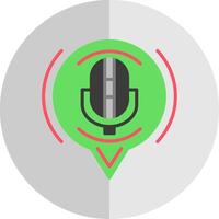 microfono piatto scala icona design vettore