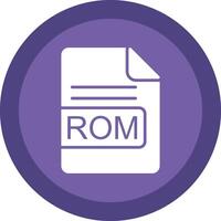 rom file formato linea ombra cerchio icona design vettore