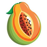 papaia frutta piatto stile illustrazione vettore