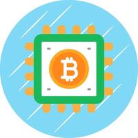 bitcoin processi piatto cerchio icona design vettore