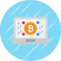 bitcoin guadagni piatto cerchio icona design vettore