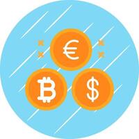 criptovaluta monete piatto cerchio icona design vettore